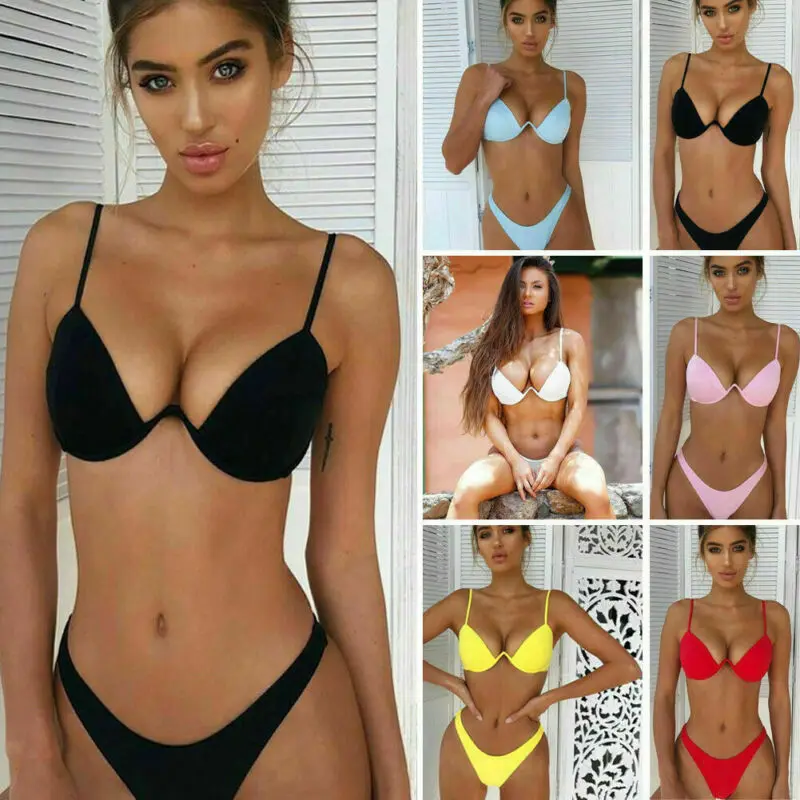 

New Fashion Sexy Women Bandage Push-up Padded Bra Bikini Set Swimwear Swimsuit Bathing Suit