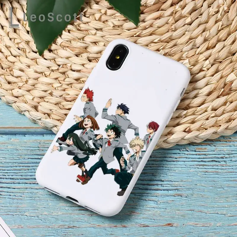 

My hero academia anime Phone Case Candy Color for iPhone 6 7 8 11 12 s mini pro X XS XR MAX Plus