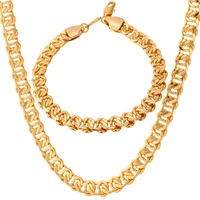 collare cuban link chain bracelet necklace sets goldrose goldsilver color chain jewelry set for men jewelry wholesale s243