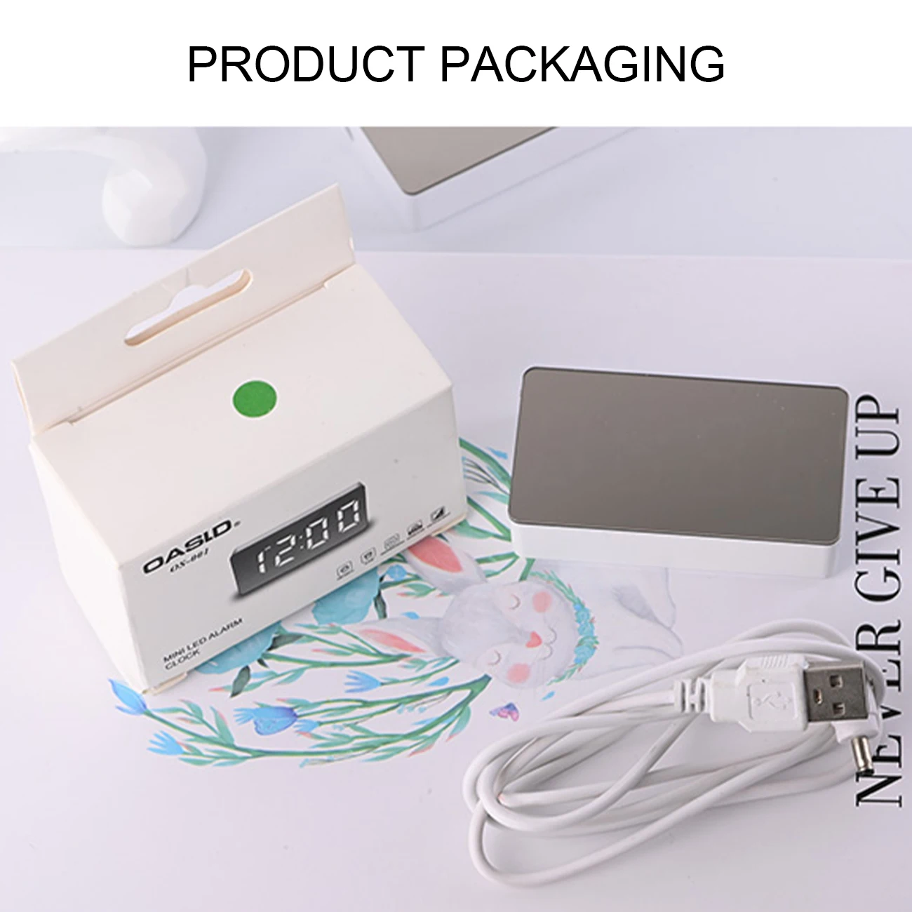 Светодиодные зеркальные цифровые часы будильник настольные бесшумный календарь