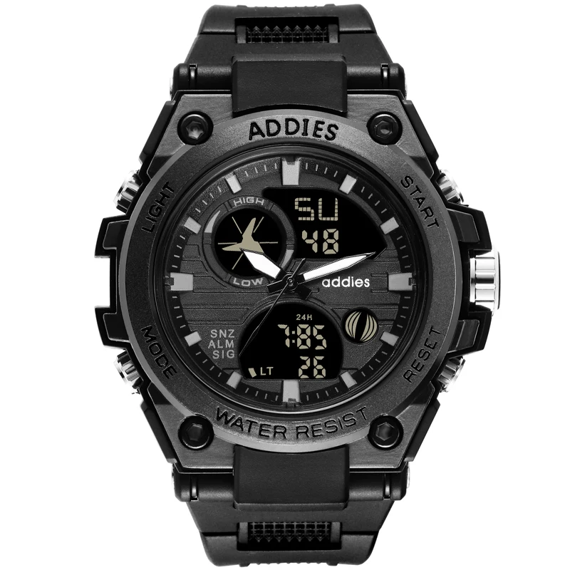black pointer Мужские часы спортивные электронные часы цифровые уличные повседневные наручные часы светодиодный Relogio Masculino - Цвет: black pointer