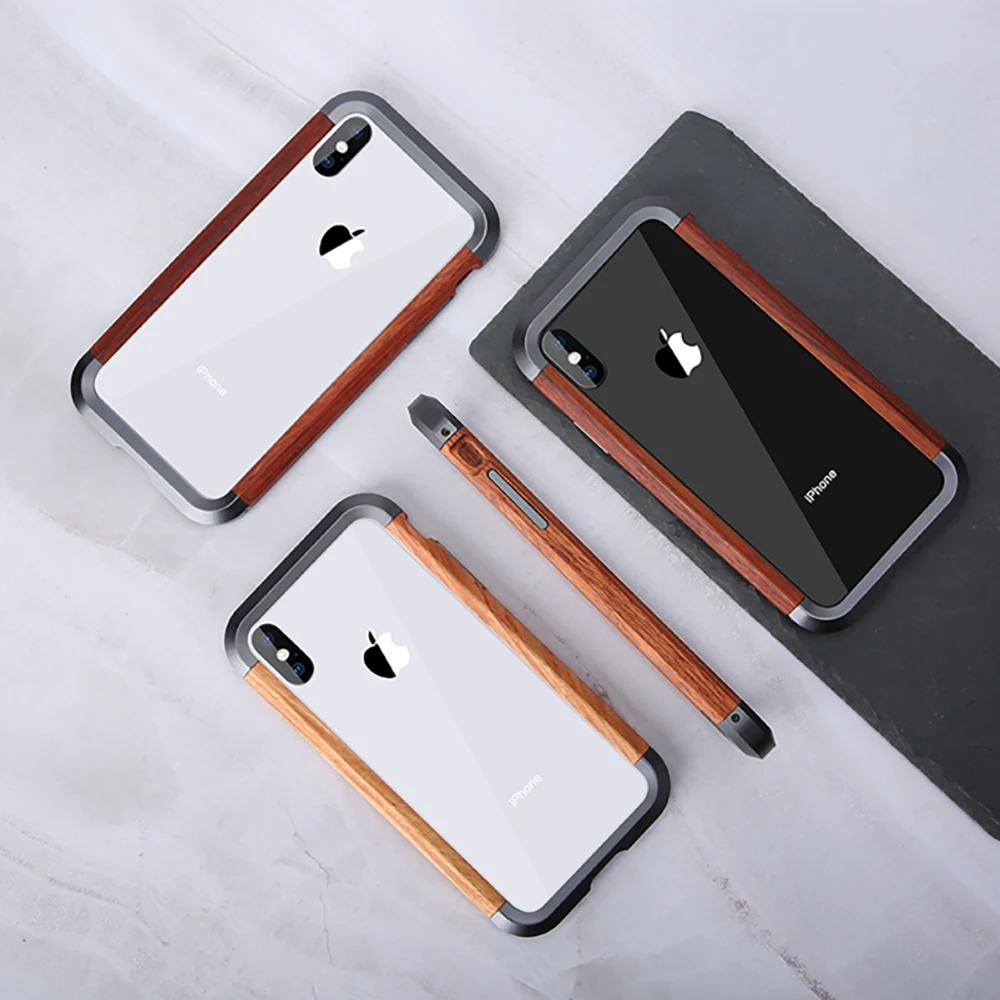 GOOYIYO Роскошный Металлический Оригинальный Деревянный чехол для iPhone X XS Max рамка