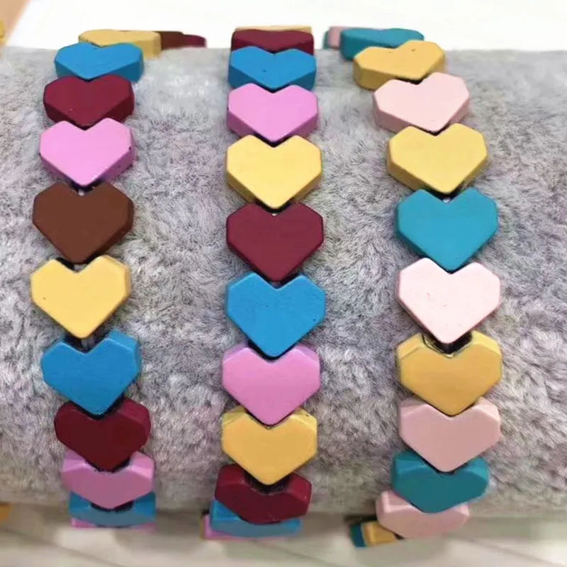 

Wholesale Mix Colors Love Heart Shape Hematite Beads Bracelet