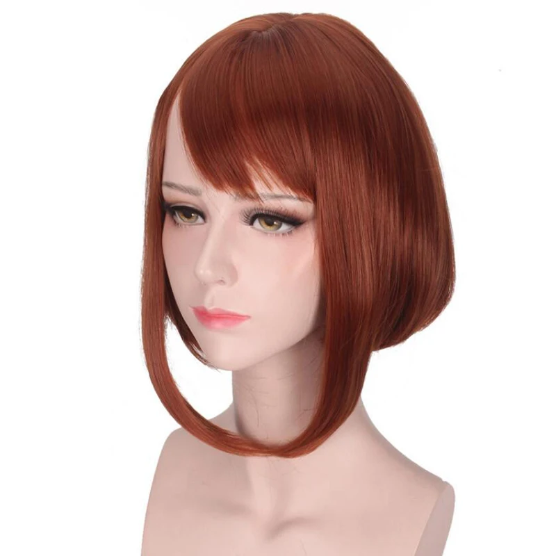 Аниме My Hero Academy очако урарака груша peluca corta de Anime Cosplay gorra gratis костюм на Хэллоуин -