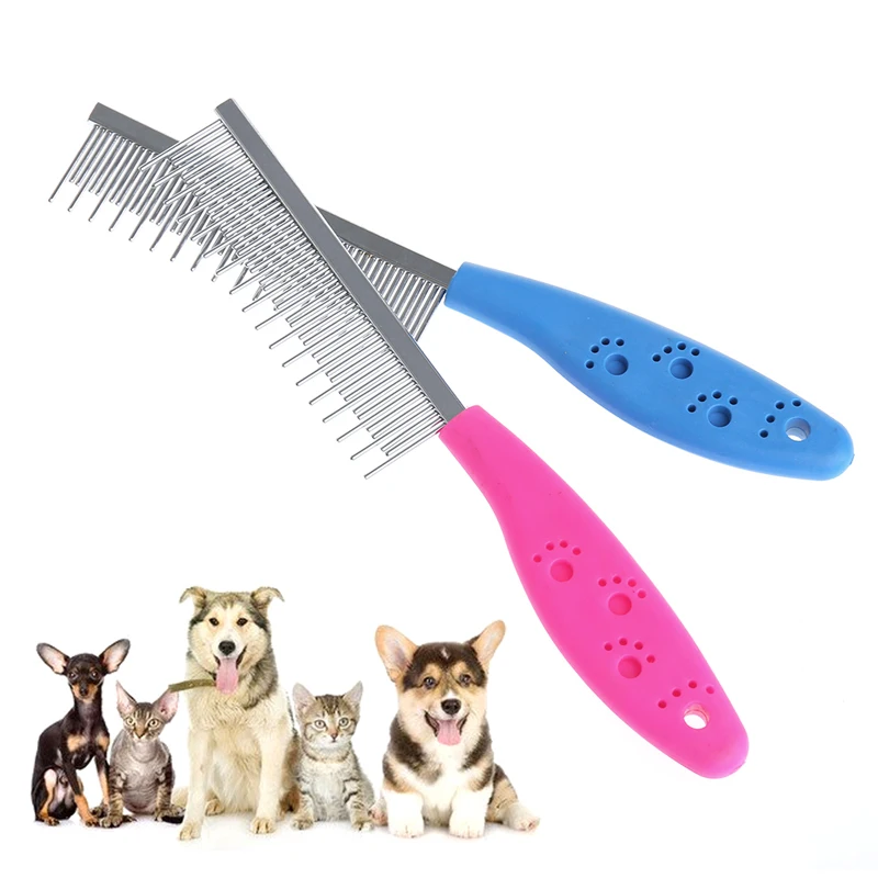 

HX5F Pet Cat Dog Trimmer Grooming Comb Brush Comb Rake Hair Shedding Flea