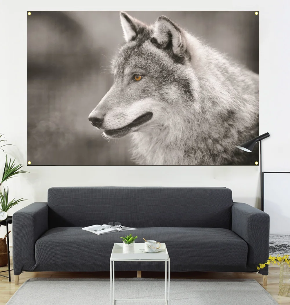 

wolf Wall painting , wolf Decorative painting, wolf flag, wolf banner