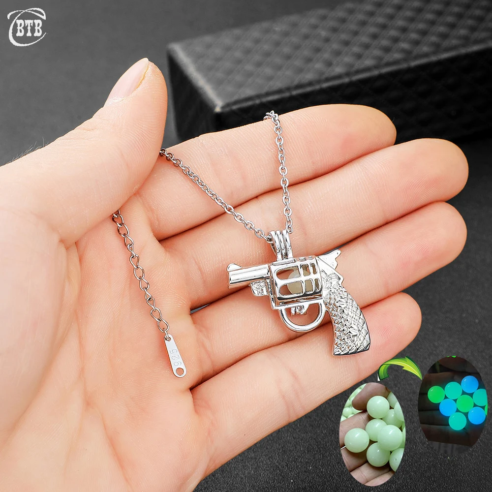 Ожерелье серебряного цвета с подвеской-пистолетом женская бижутерия новый милый