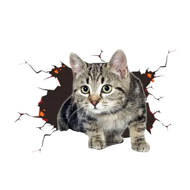 

Cat Dog Crack Wall Stickers Creative Home Car Windows Decoration Sticker Toilet Fridge Cat Crack Sticker Wall Decorative Sticker