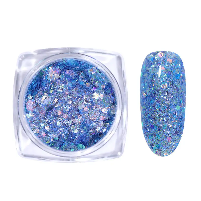 Ur Sugar Star голографический блестящий для ногтей Блестки Серебряные Красочные наконечники блестящие, дизайн ногтей украшения для салона дома DIY - Цвет: Красный
