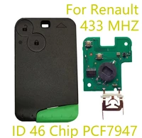 for renault laguna espace 2 buttons 433mhz pcf7947 id46 chip car smart key card remote control key keyless entry