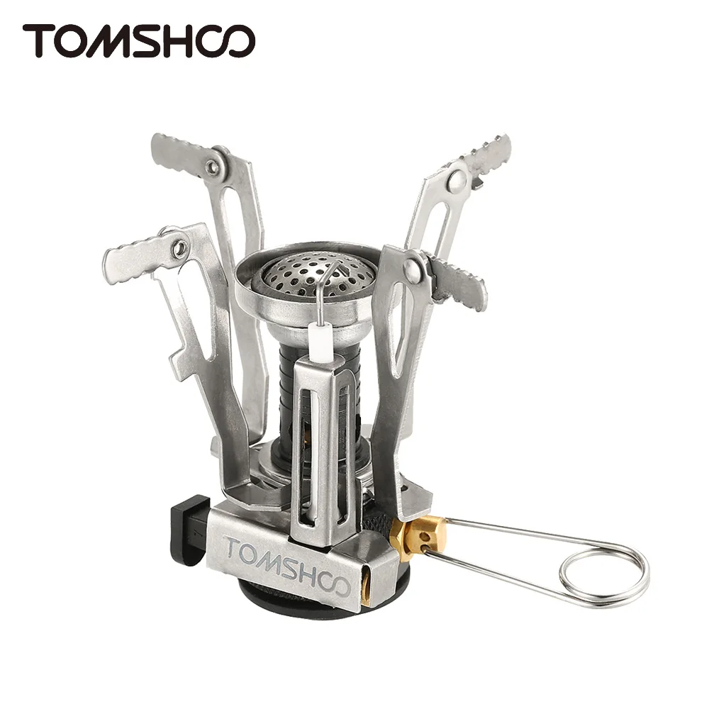

Tomshoo Mini Backpacking Canister Stove Outdoor Camping Gas Burner Foldable Hiking Supplies Butane Propane Canister Compatible