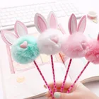 Ручка гелевая плюшевая, 0,5 мм, с черными чернилами и помпоном, 1 шт.