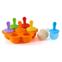 7 holes ice pops mold summer accessories food grade silicone ice tray kitchen tools baby food supplement box fruit shake molds