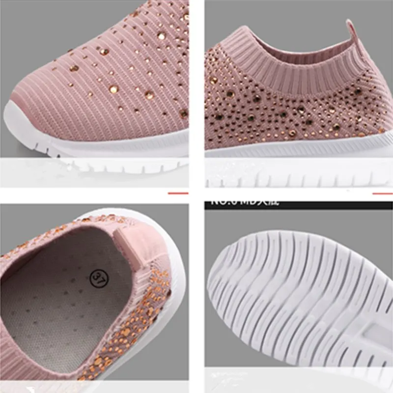 Кроссовки носки женские легсветильник трикотажные без шнуровки|Обувь для