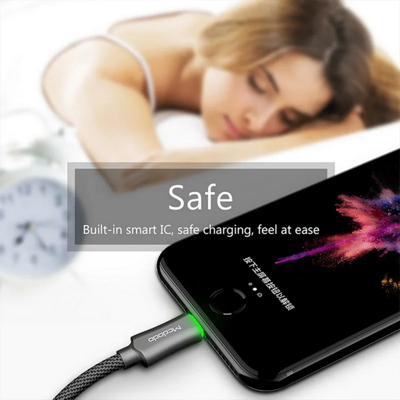 MCDODO 2.4A автоматическое отключение быстрой зарядки для iPhone USB кабель для iPhone 11 Pro Xs Max X 8 7 6 6s Plus Кабель для передачи данных USB шнур
