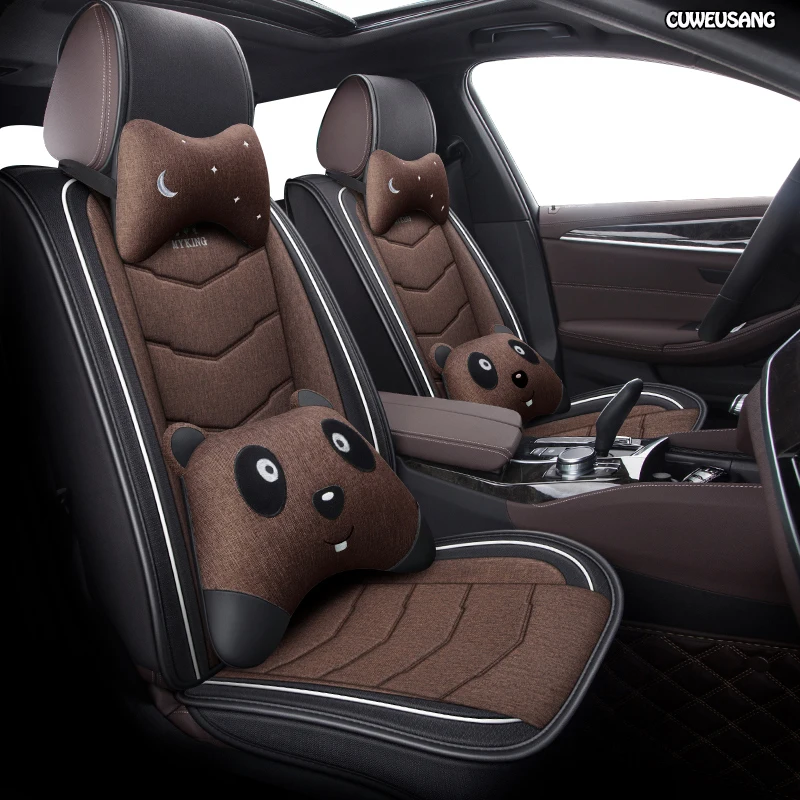 Чехлы для автомобильных сидений CUWEUSANG льняные накидки audi a6 4f a4 a3 a5 q3 q5 q2 lada xray mitsubishi