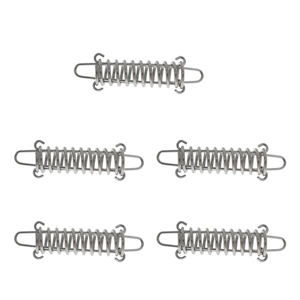 

5pcs Stainless Steel Camping Beach Tent Rope Tightener Spring Accessories