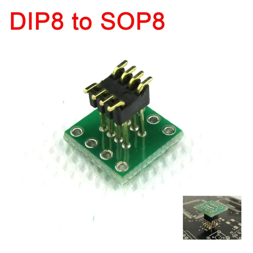 

DIP8 to SOP8 Adapter SOIC8 Socket PCB 1.27mm / 2.54mm Adapter 8pin Sound card upgrade Converter board F/ POWER Amplifier