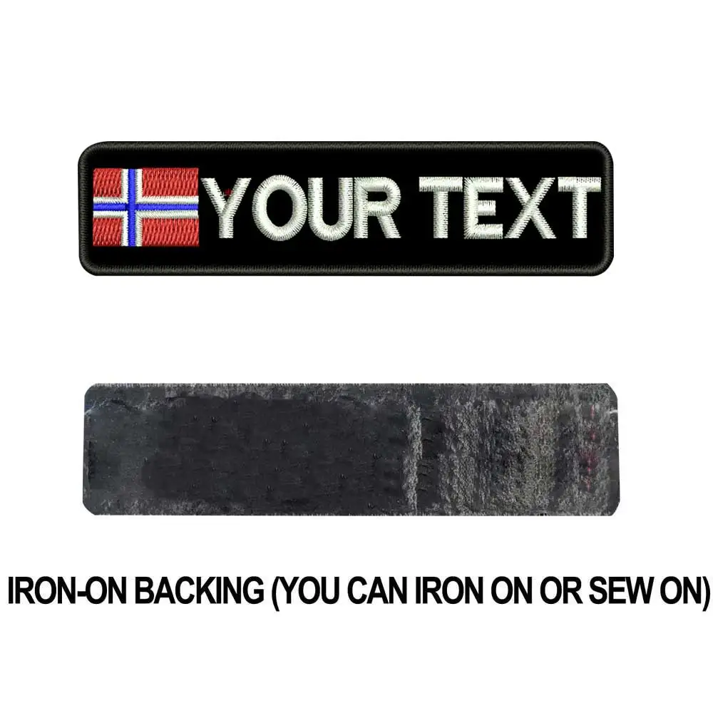 Norway iron on На заказ Норвежское имя нашивки бирки персонализированные железные на крючок подложки вышитые - Цвет: Norway iron on