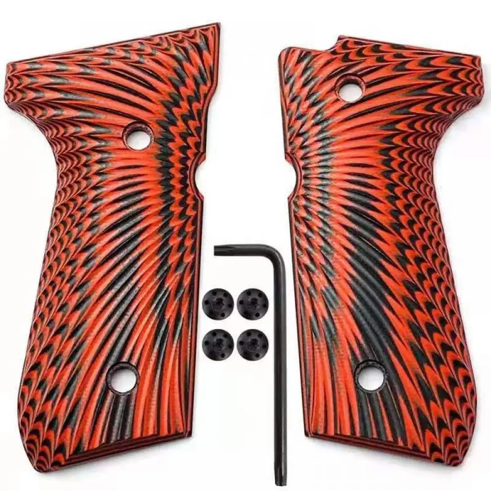 

2pcs G10 Grips Sunburst Texture Shank With Screws For Beretta 92fs Grips Full Size 92 fs m9 92a1 96a1 92 INOX Hunting Accessory