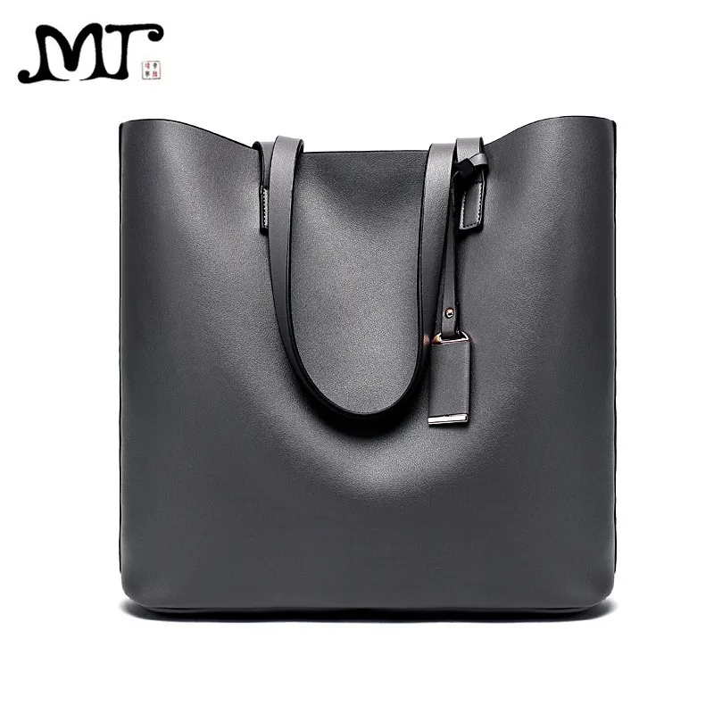 MJ женская сумка тоут кожаная большая простая Большая вместительная на плечо