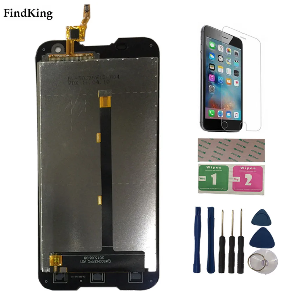 5 0 inch mobile lcd display for blackview bv5000 lcd display touch screen 1280x720 assembly tools protector film 3m glue free global shipping