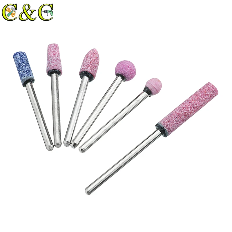 6 шт./компл. 3 мм красная Корундовая Шлифовальная головка электрическая