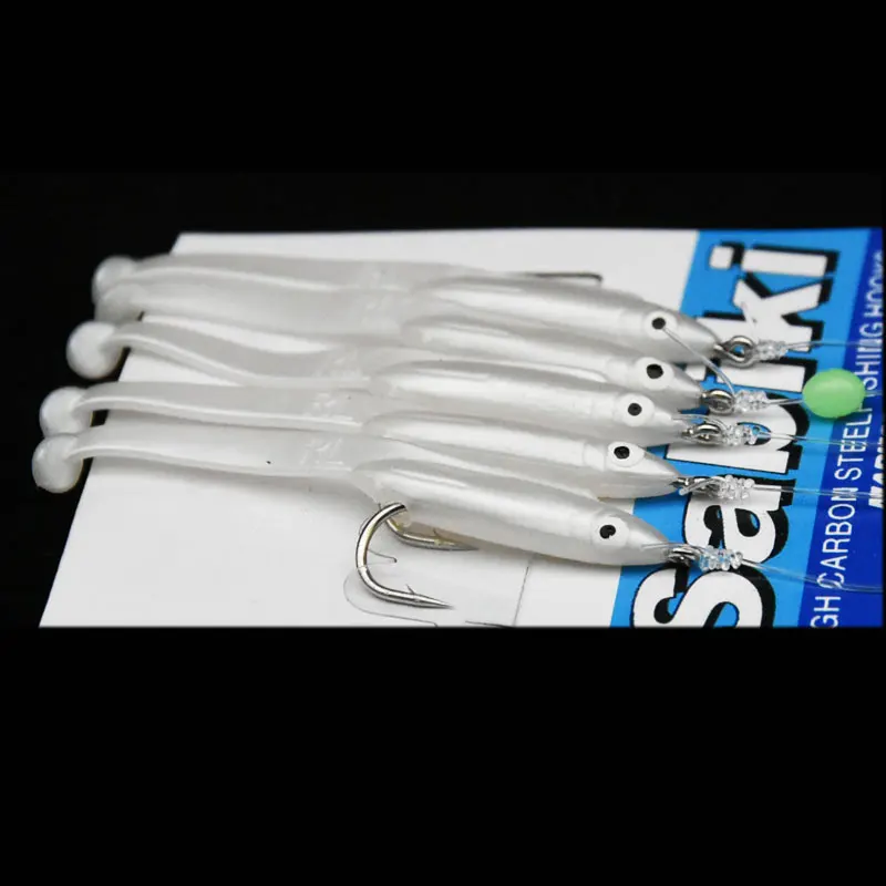 1 сумка углерода Сталь макрель перья бас трески приманка для морской рыбалки 5