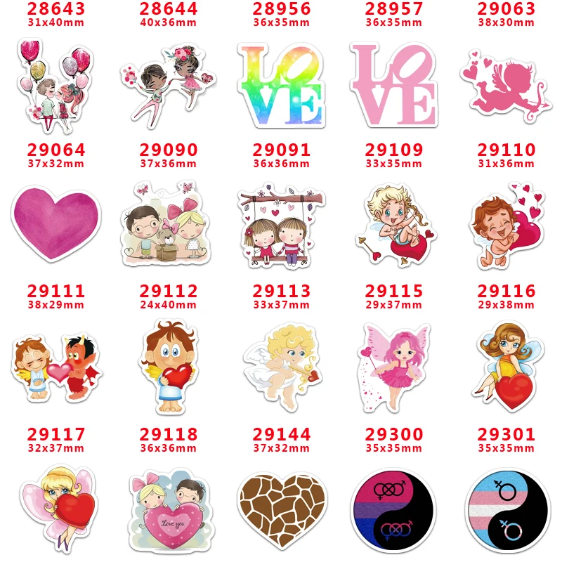 Бесплатная доставка 30 шт День ванлентина мультяшный персонаж плоское украшение