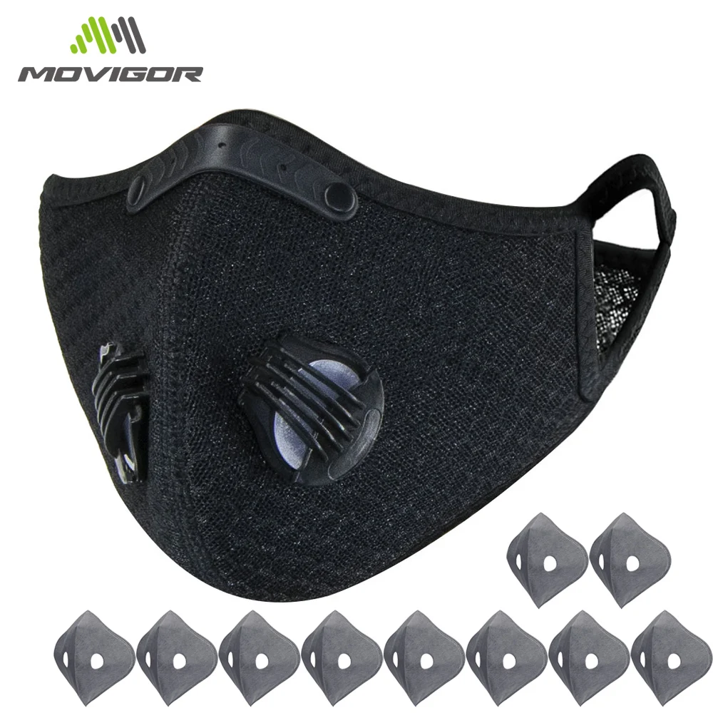 Cycling Face Mask With Filter Replaceable Pm2.5 Activated Ca