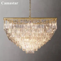 1920s odeon square chandelier led prism crystal pendant chandelier lamp luxury cristal ceiling chandelier lustre for living room