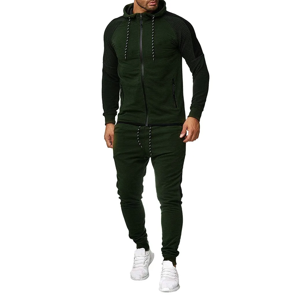 Army Green 2pcs LOOZYKIT, фирменные мужские спортивные костюмы, повседневный спортивный костюм, комплекты для фитнеса, мужские спортивные костюмы, топы и штаны, комплект для мужчин, одежда, спортивный костюм - Цвет: Army Green 2pcs