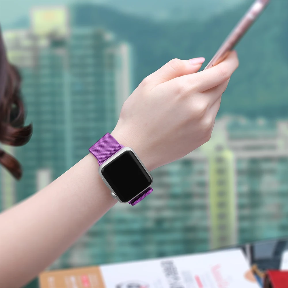 Ремешок для наручных часов Apple Watch 4 в 1/2/3 ремешок для часов, Миланская петля, нержавеющая сталь, 42 мм, 38 мм, версия браслет ремешок для наручных часов iwatch серии 40 мм 44 чехол бесплатно
