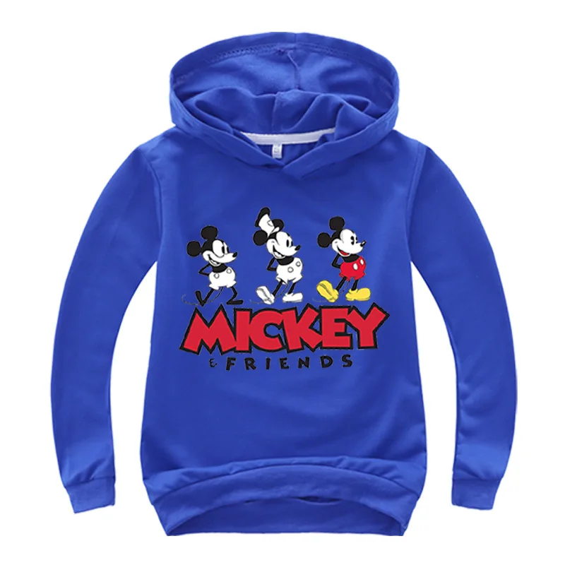 Новая Осенняя Повседневная Толстовка с Микки и Минни для мальчиков девочек