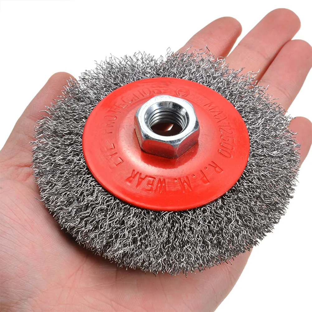 

100mm / 4\" Wire Bevel Brush Cleaning Crimped High Tensile Stainless Steel
