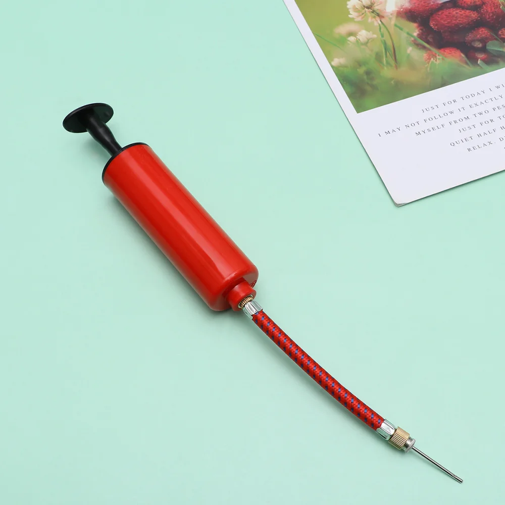 

12pcs Basketball Inflating Needle Red Rubber Extension Hose and Metal Inflator Needle Inflatable Hand Air Pump