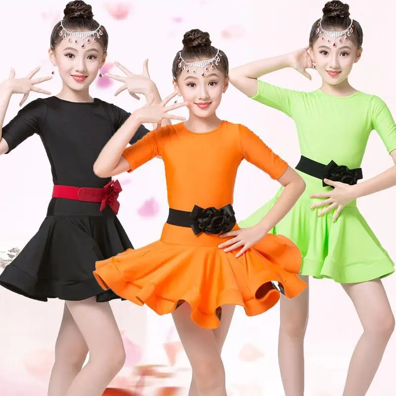 Детское платье для танцев девочек Юбка танго нарядное Школьные платья бальных