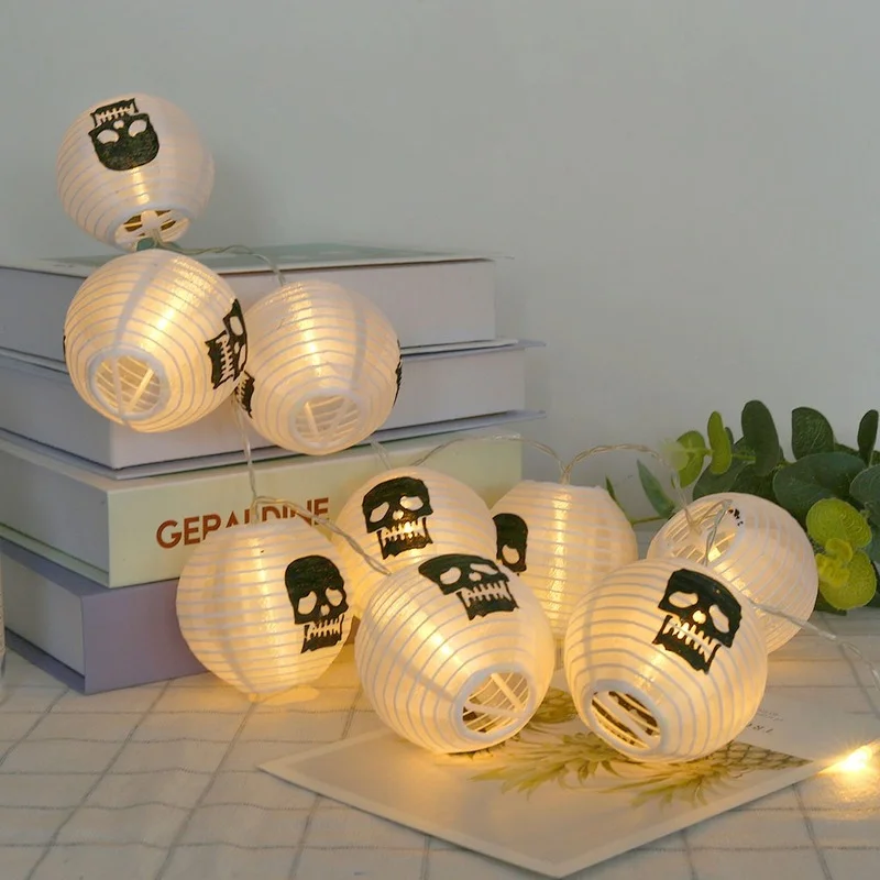 

Lantern LED String Lights Skull Leds Light for Halloween Fashion Indoor Home Window Decoration Battery Power Decors Kurtyna Led