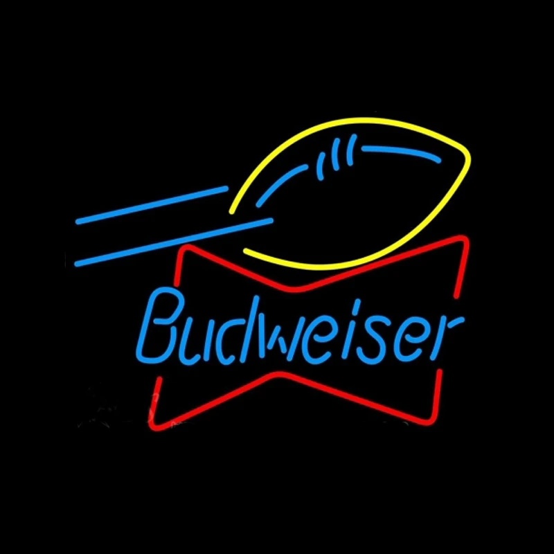 Неоновая вывеска-бабочка Budweiser для футбола стеклянная трубка ручной работы