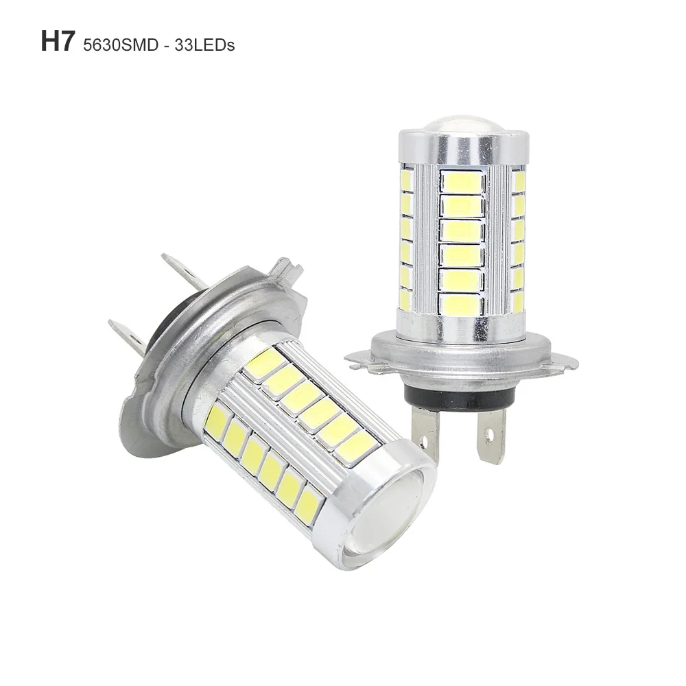 H7 1 шт. H4 H7 светодиодный головной светильник 33 SMD 5630 5730 Противотуманные фары Дневные Фары Светильник супер яркий светодиодный авто лампы хвостовые лампы H11 9005 9006 12V чистый белый - Испускаемый цвет: H7