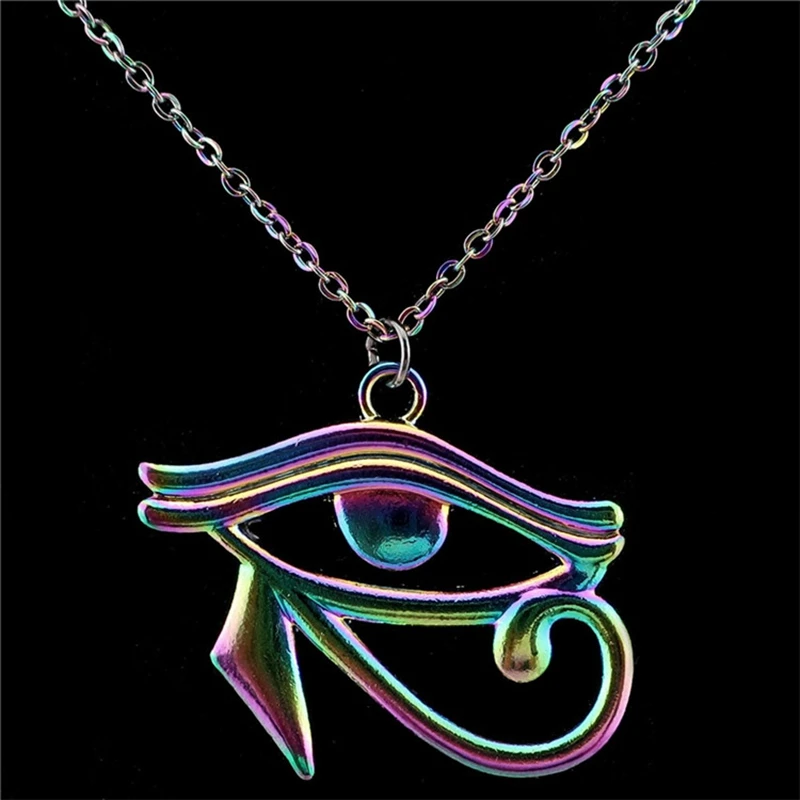 Радуга Египет Horus зла ожерелье с подвеской глаз вечная восемь цепочка колье для