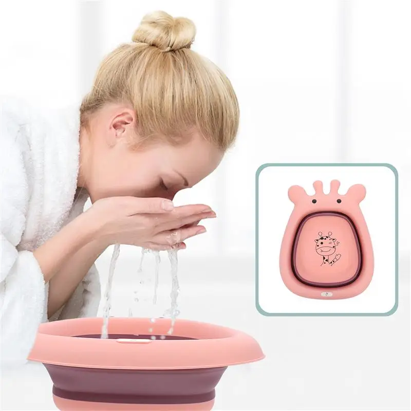 

1pc Baby Footbath Basin Cartoon Tubs Adorable Kids Washbasin Plastic Bath Basin