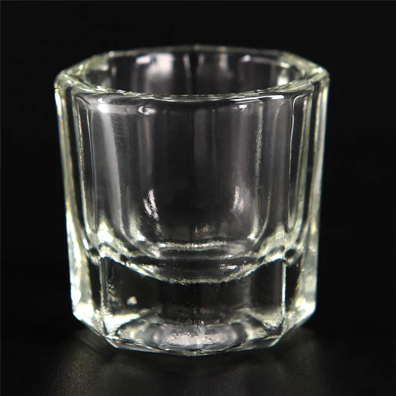 

1pc Glass Dappen Dish Transparent Crystal Glass Cup For Acrylic Nail Art Tool For Nail Technician