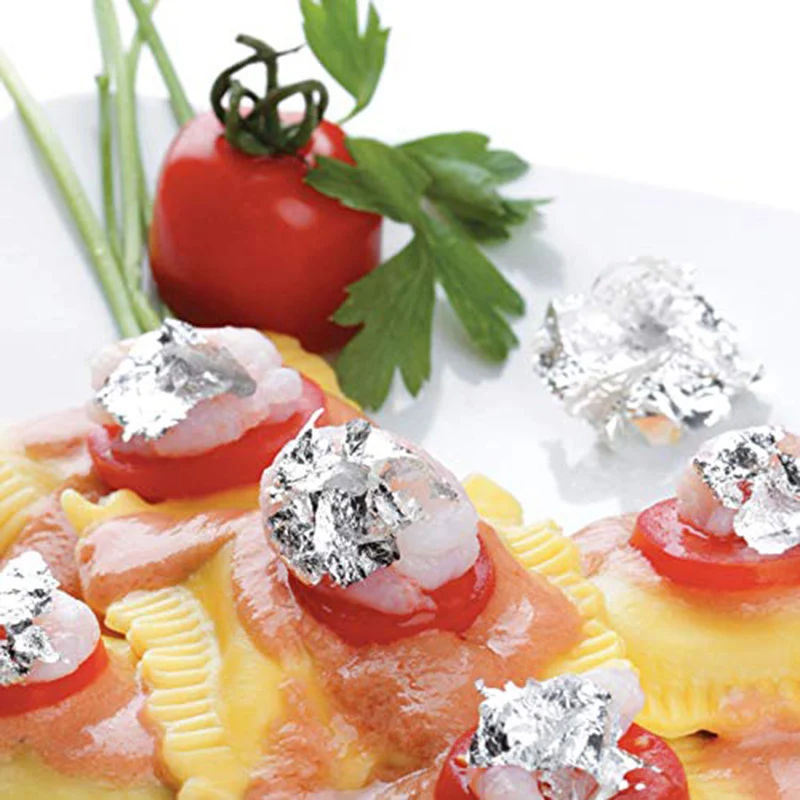 Съедобные Листы серебряного листа 11 см Подлинная серебряная фольга для