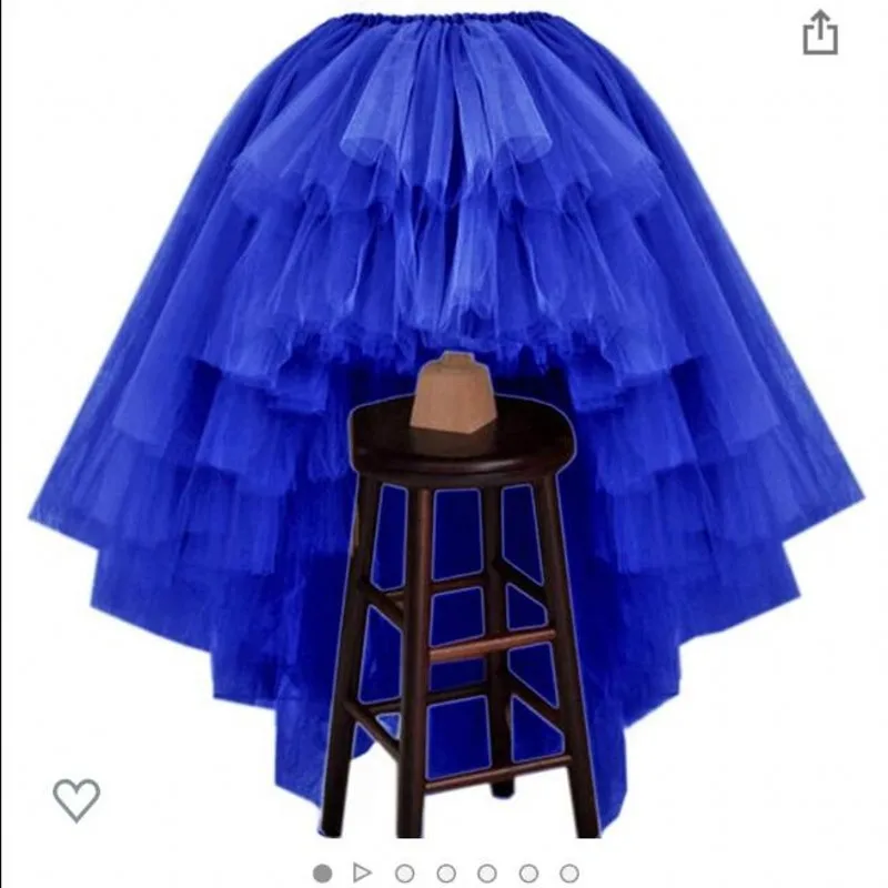

Navy Blue Skirt Long Women Custom Made saias High Low Skirts Tiered Elastic Waistband jupe femme Maxi Skirt Layered High Quality