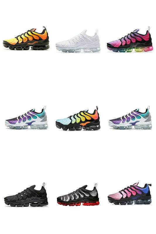 

Popular TN Plus Vapores Pink Sea Bleached Coral Pure Triple Black White Red Lemon Lime Purple Unisex Running Shoes Sport Sneaker