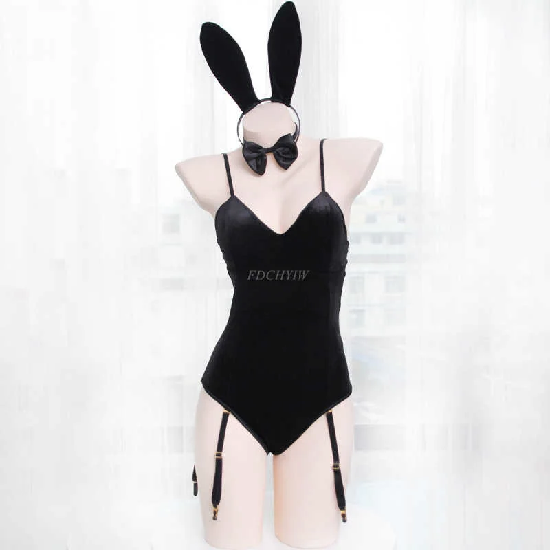 

Sleepwear Japanese Girl Sexy Bunny Suit Female Women Cosplay Costume Jumpsuit Velvet Underwear Nightdress Cat Woman Costume