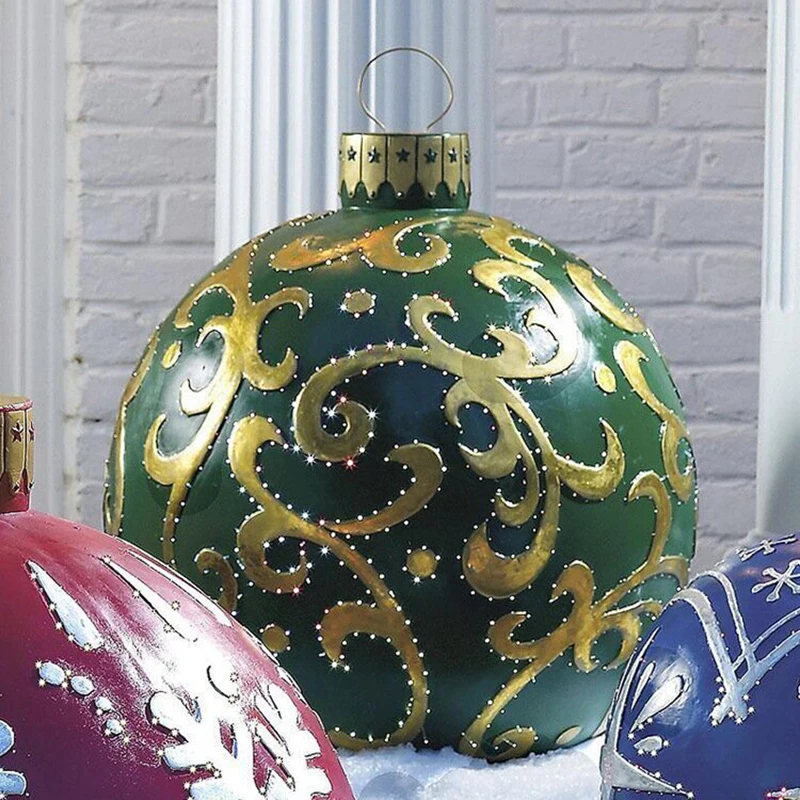 

40 см Рождественский надувной декоративный шар из ПВХ, красочное рождественское уличное украшение для дома, сада, двора D1