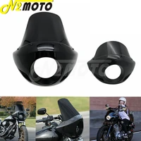 5 34 motorcycle black headlight mask front cowl fork mount head light fairing for harley dyna sportster xl 883 xl 1200 touring