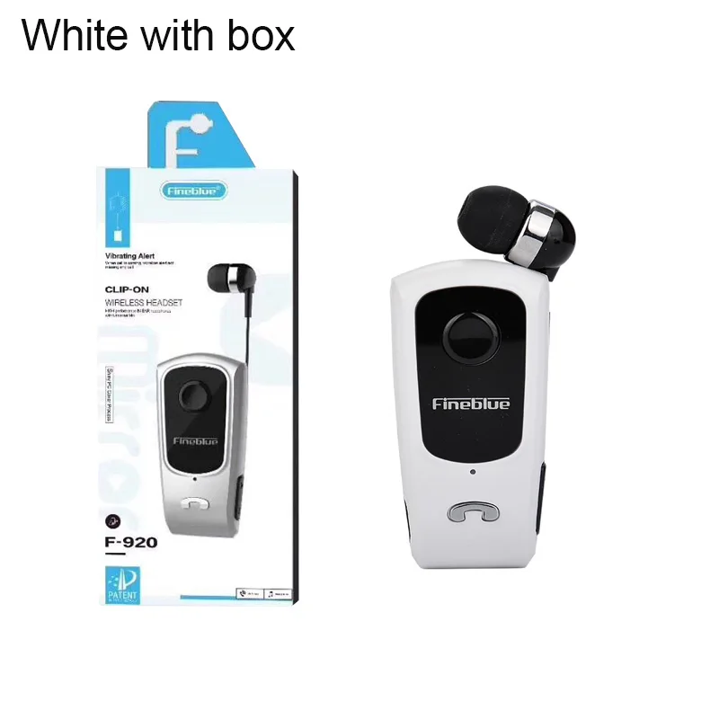 White with box FineBlue F920 выдвижные мини беспроводные Bluetooth наушники звонки напоминают вибрацию износа клип спортивные наушники для бега - Цвет: White with box